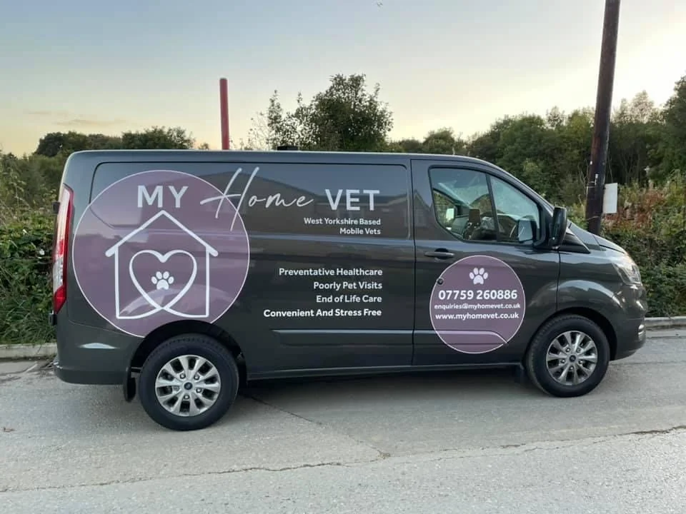 My Home Vet branded mobile veterinary service van