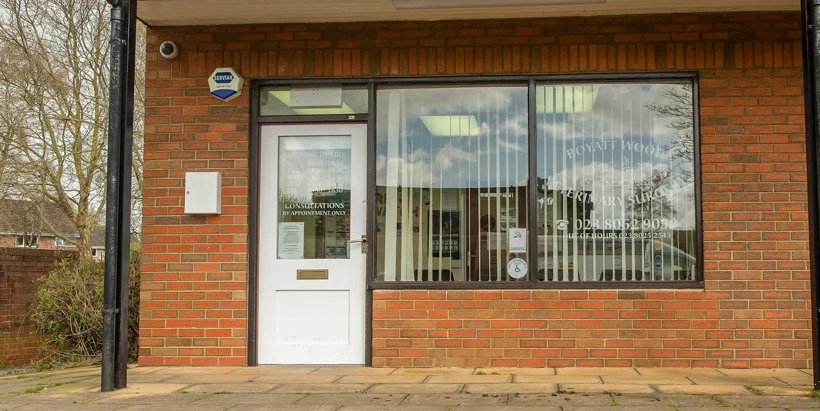 Entrance to Boyatt Wood Veterinary Surgery