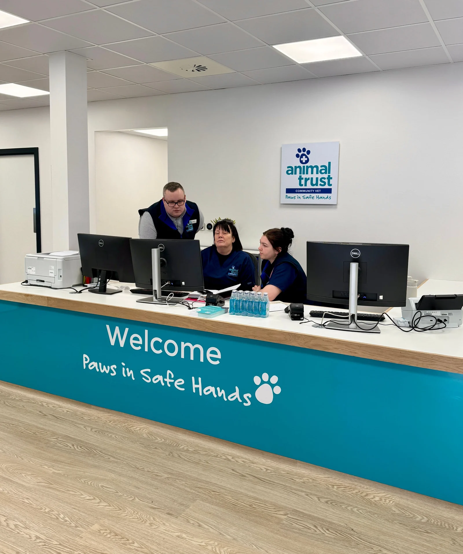 Reception desk at Animal Trust Liverpool
