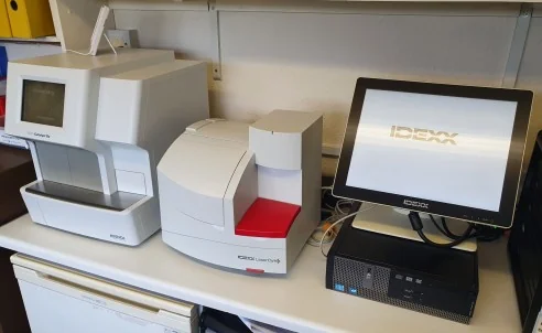 Laboratory testing equipment at Rose Cottage Veterinary Centre in Sutton Weaver