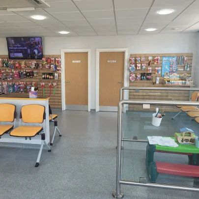 Reception and waiting area at The Pet Vet Doncaster
