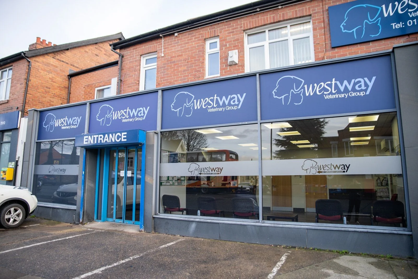 Exterior and entrance of Westway Veterinary Hospital