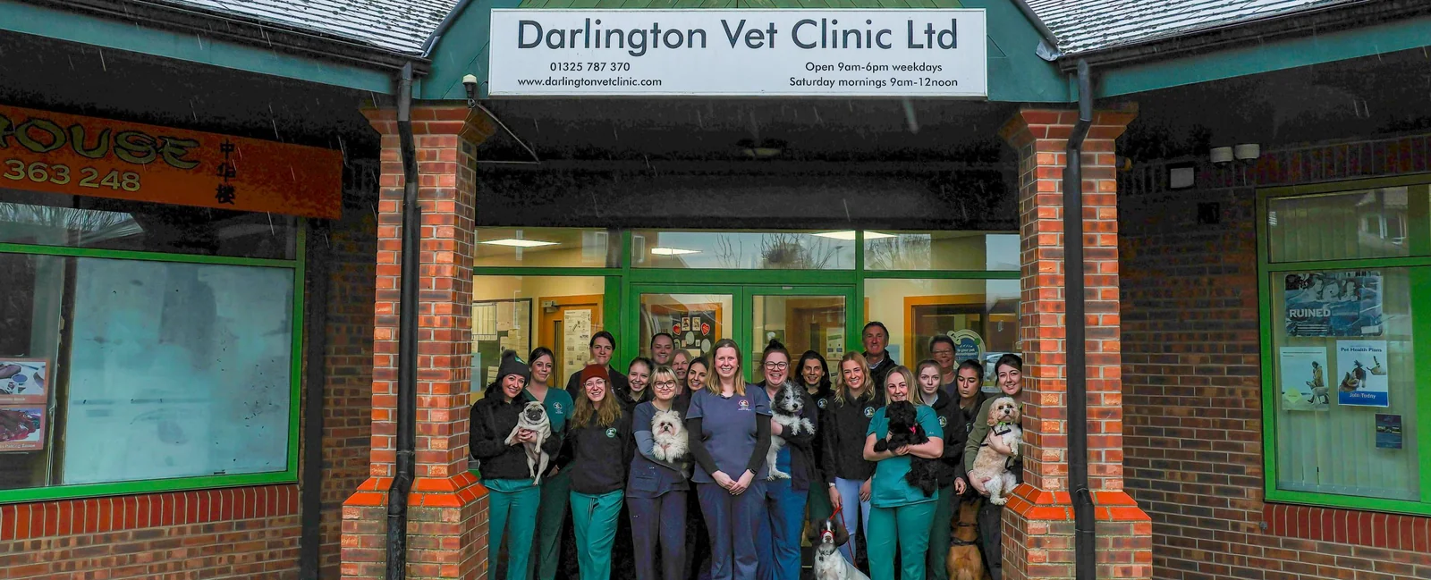 Darlington Vet Clinic team outside the Alverton Drive practice
