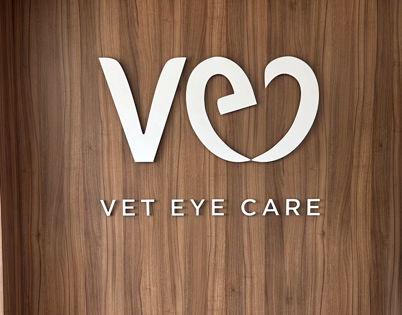 Practice sign inside Vet Eye Care in Yaxley, Peterborough