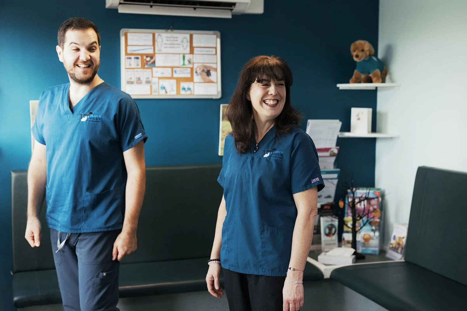 Veterinary team at Crouch Vale Veterinary Practice reception in Stow Maries