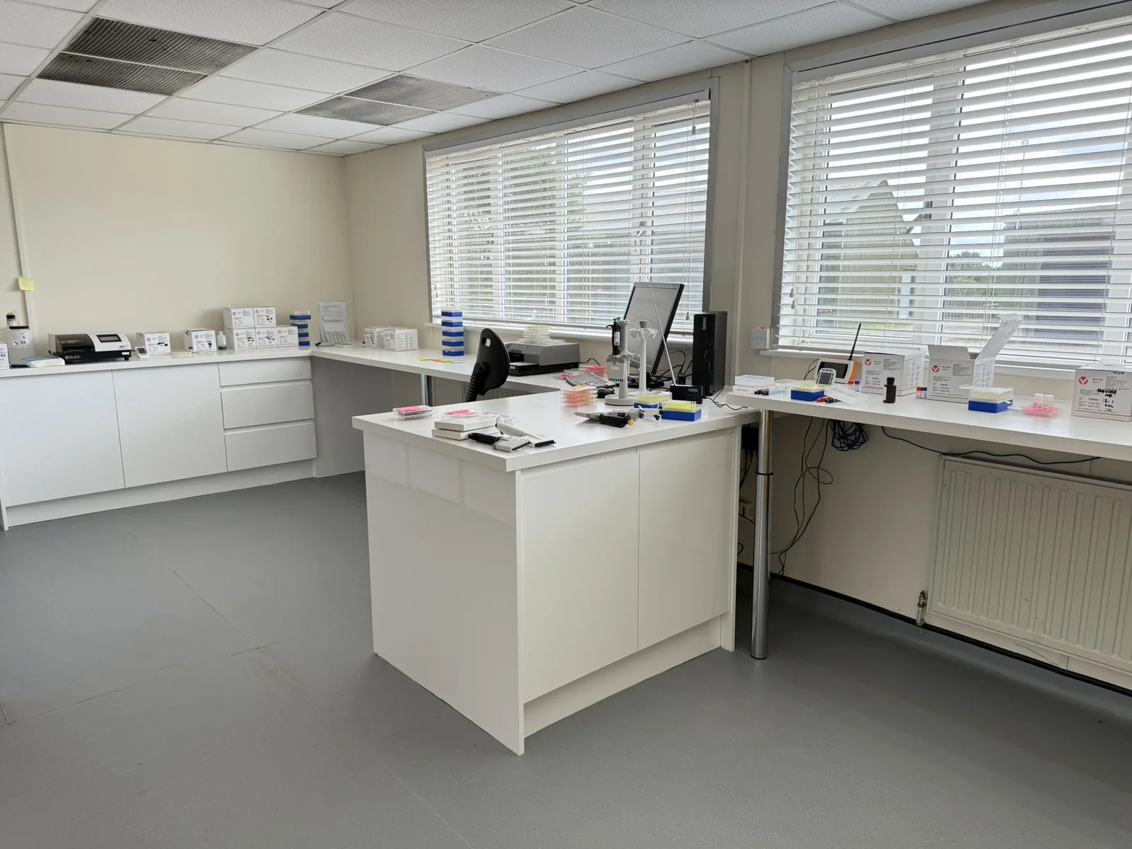 Serology laboratory at Crowshall Veterinary Services in Attleborough