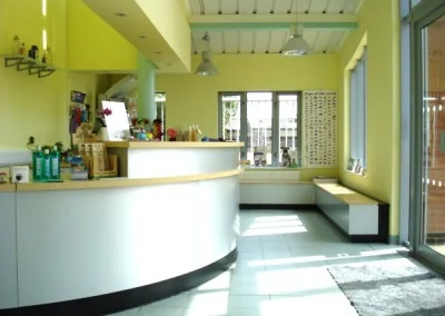 New Lodge Veterinary Centre reception and waiting area in Polebrook