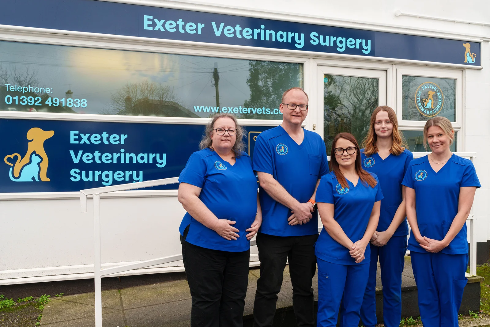 Exeter Veterinary Surgery team outside the Topsham Road practice