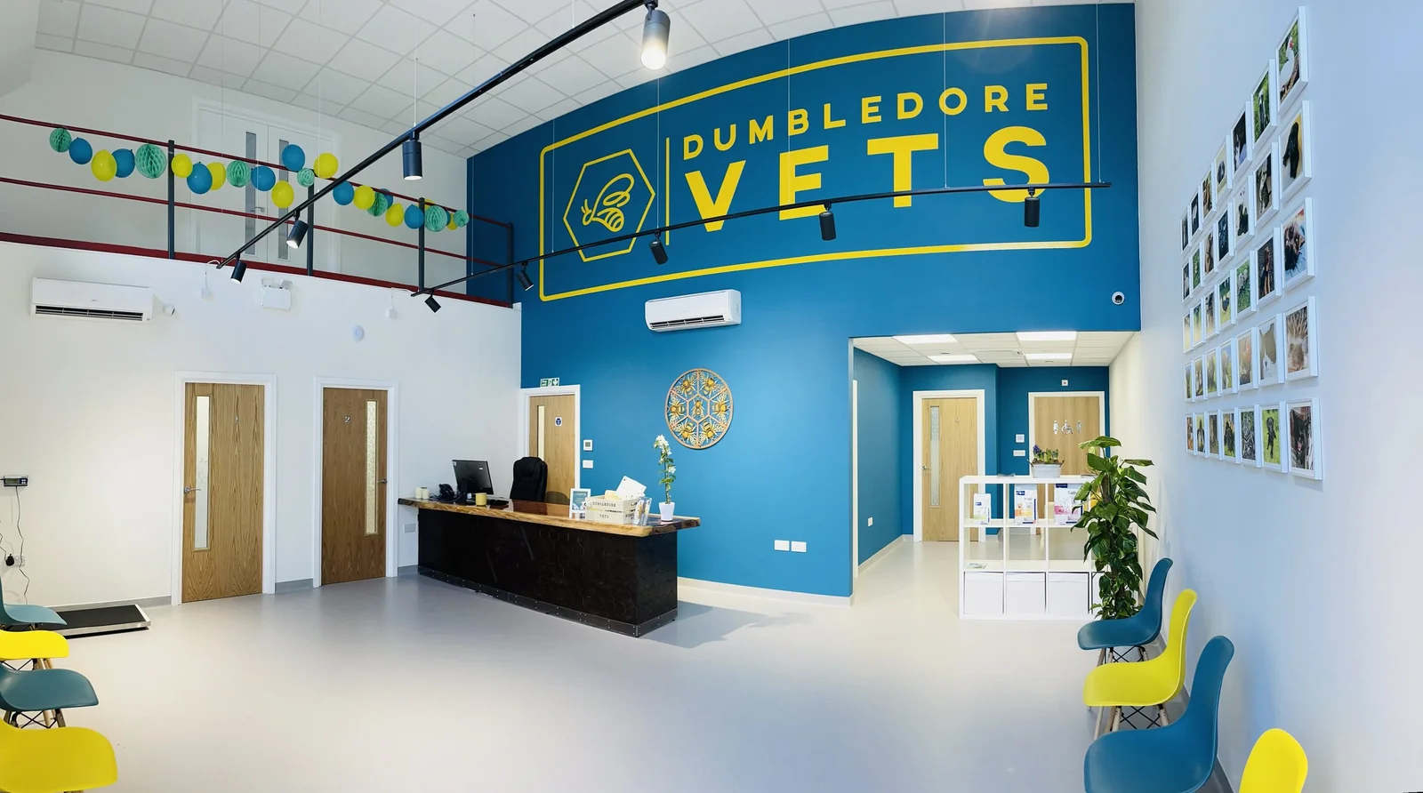 Dumbledore Vets reception and waiting area at Three Legged Cross