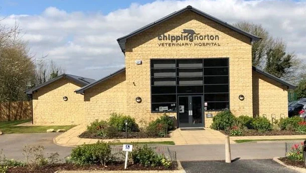 Exterior and entrance of Chipping Norton Veterinary Hospital