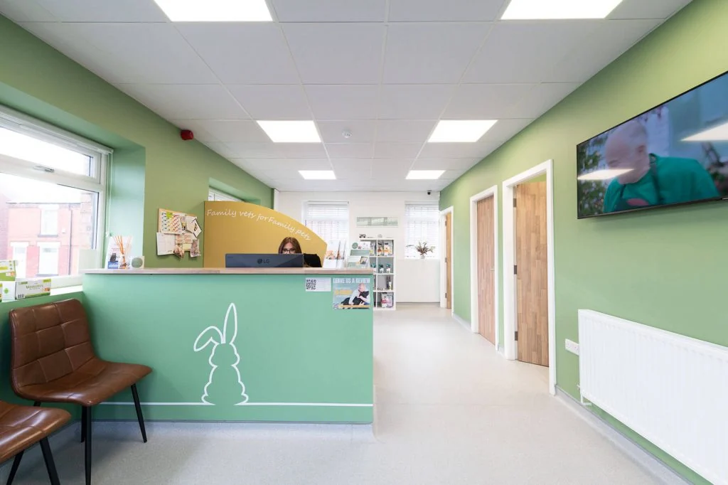 Reception and waiting area at Victoria Park Vets