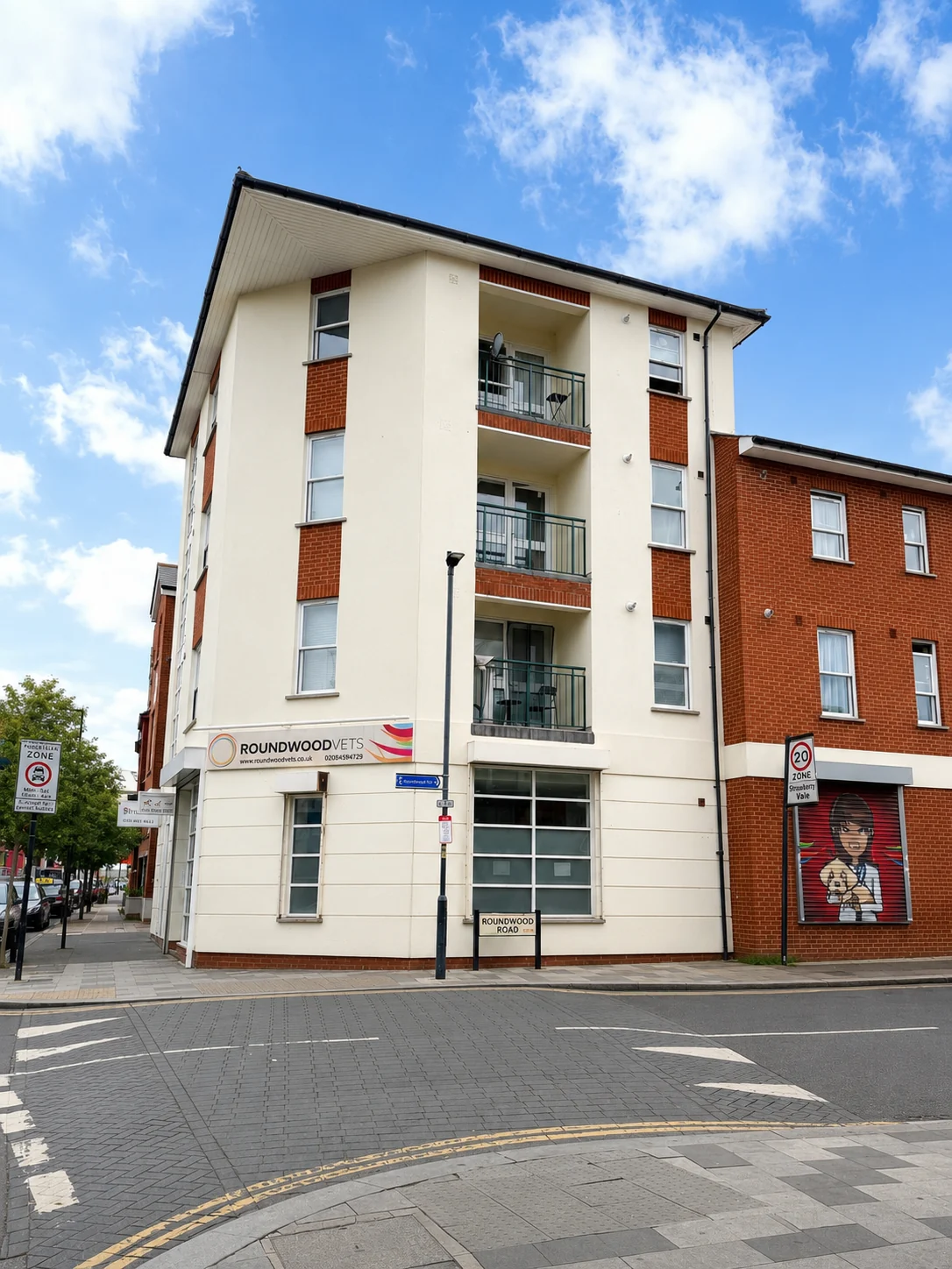 Roundwood Vets building on Church Road in Willesden