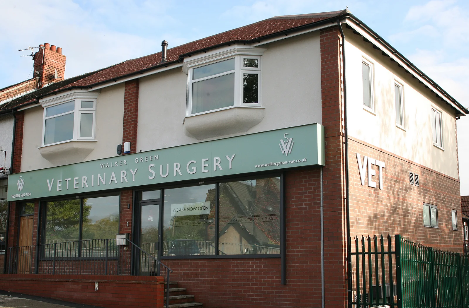 Exterior of Walker Green Veterinary Surgery on Moss Lane in Timperley